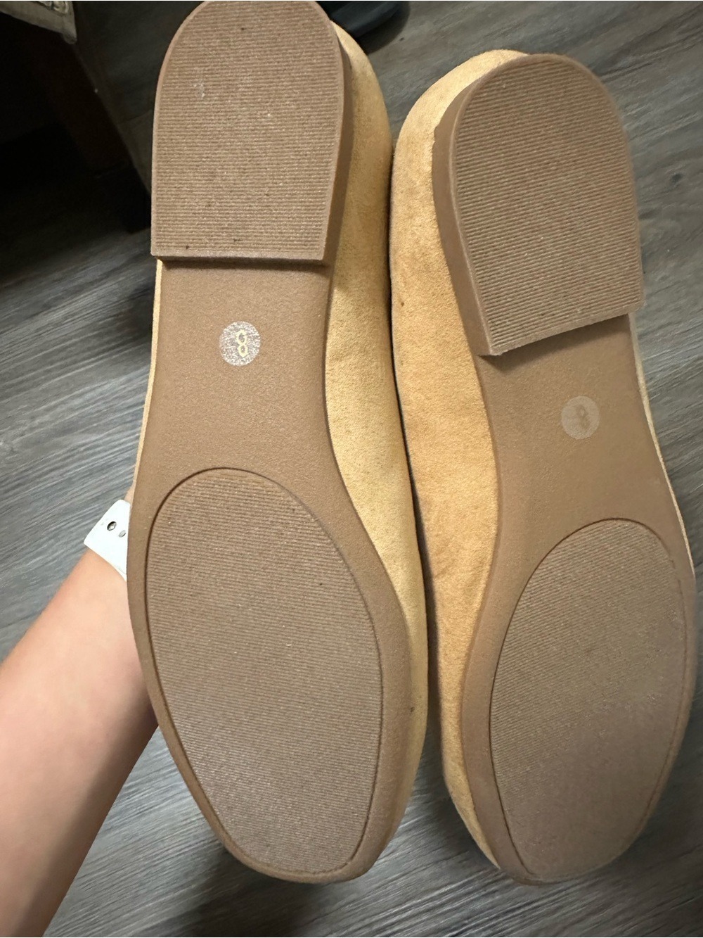 Women’s Tan Suede-Look Slip-On Loafers size 8 - Picture 5 of 5